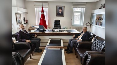 19 Mayıs Kaymakamı Haluk Şimşek, Samsun Üniversitesi Havacılık Fakültesi Dekanı Prof. Dr. Erdem Emin Maraş'ı Ağırladı