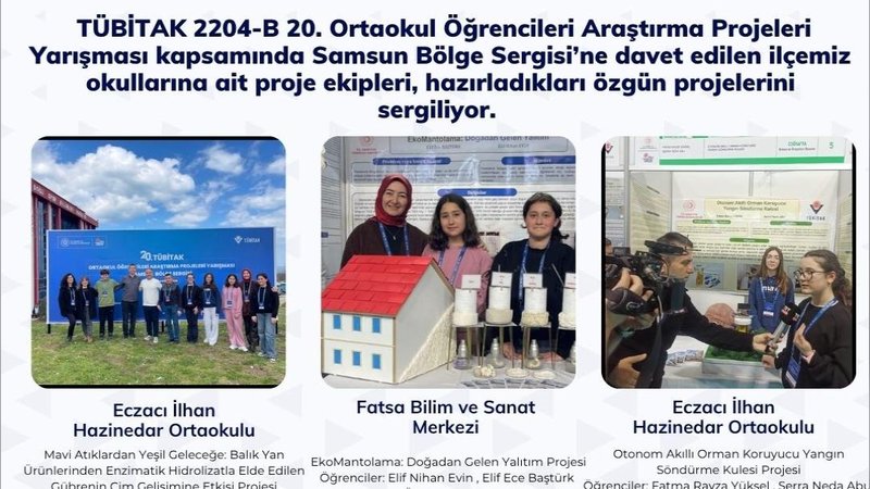 Fatsa'dan TÜBİTAK 2204-B Projeleriyle Samsun Bölge Sergisi'nde