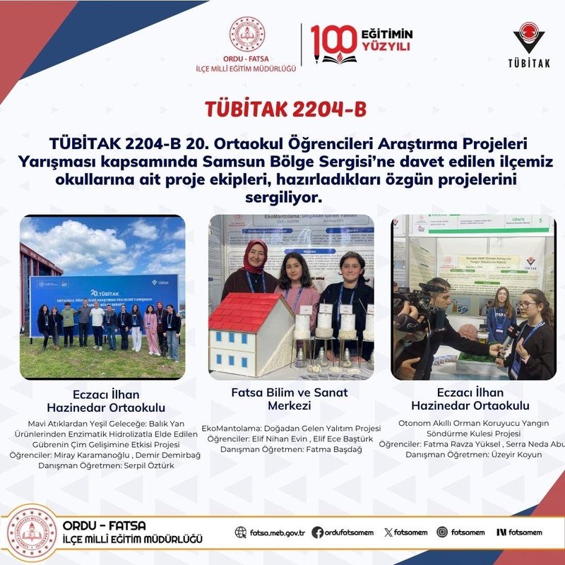 Fatsa'dan TÜBİTAK 2204-B Projeleriyle Samsun Bölge Sergisi'nde - Görsel 2