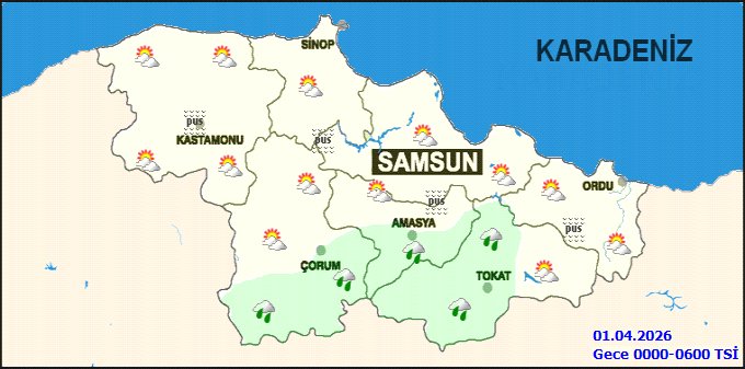 Amasya'da Bugün ve 5 Günlük Hava Durumu: Yağış ve Sıcaklık Tahminleri - Görsel 2