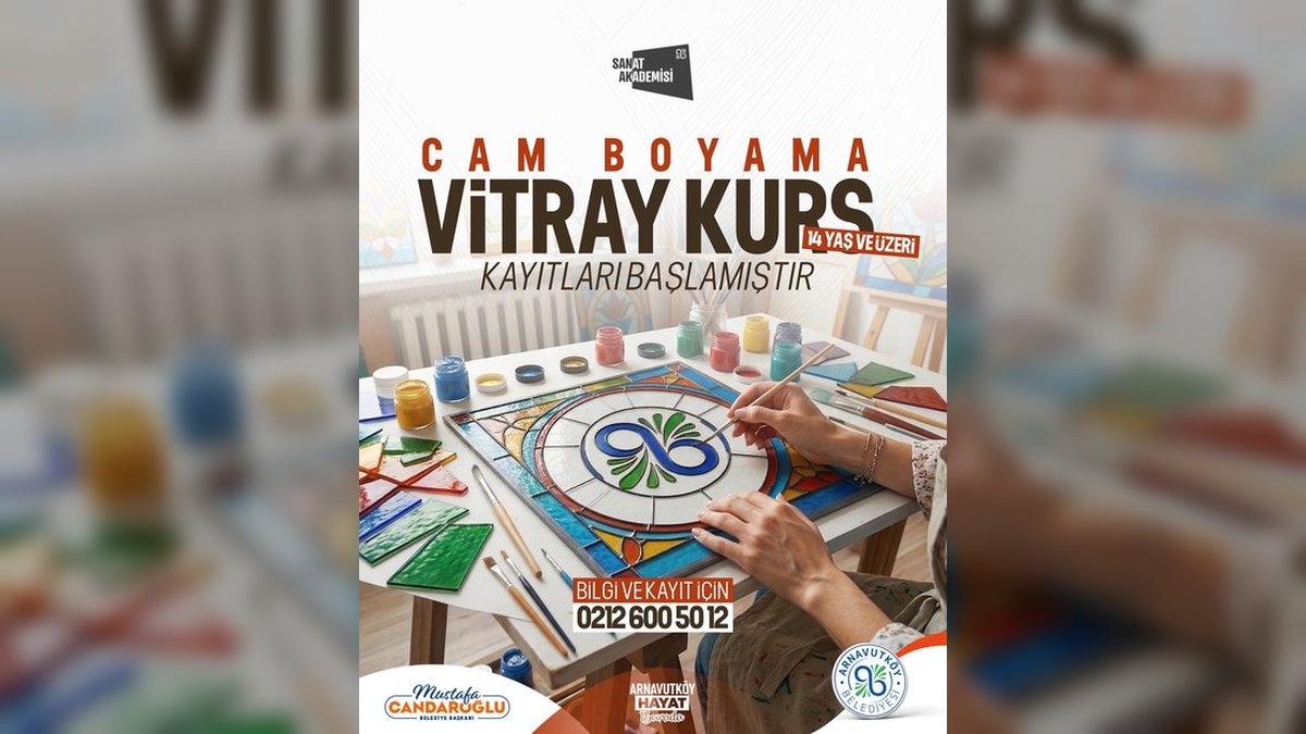 Arnavutköy Belediyesi'nden Sanatseverlere Müjde: Cam Boyama Kursu Kayıtları Başladı