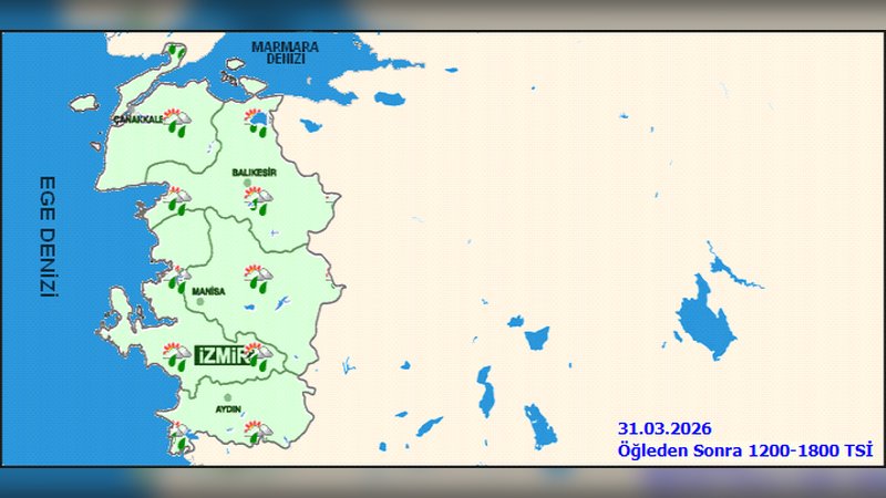Balıkesir'de 31 Mart Salı Hava Durumu: Yağmurlu ve Serin