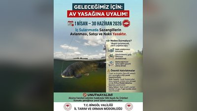 Bingöl'de Su Ürünleri Av Yasağı 1 Nisan'da Başlıyor