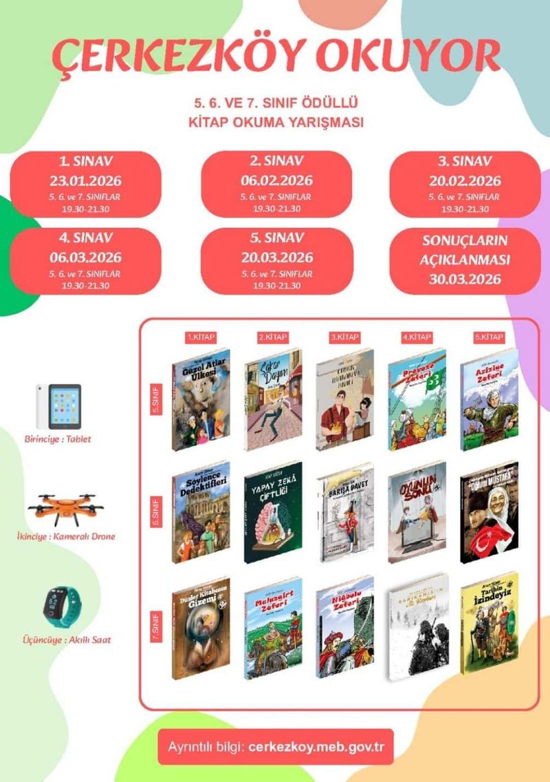 Çerkezköy Okuyor Yarışması Derece Listeleri Açıklandı - Görsel 2