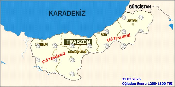 Gümüşhane'de 31 Mart Salı Hava Durumu: Çok Bulutlu, Çığ Tehlikesi Uyarısı - Görsel 3