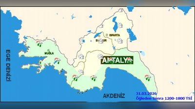Muğla'da 31 Mart Salı Hava Durumu: Parçalı Bulutlu ve Sağanak Yağış Bekleniyor