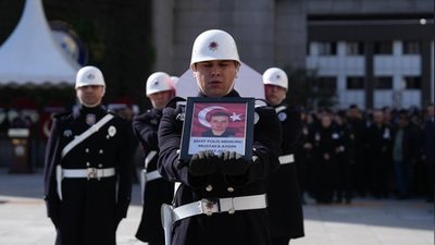 Şehit Polis Mustafa Aydın İçin İstanbul'da Uğurlama Töreni