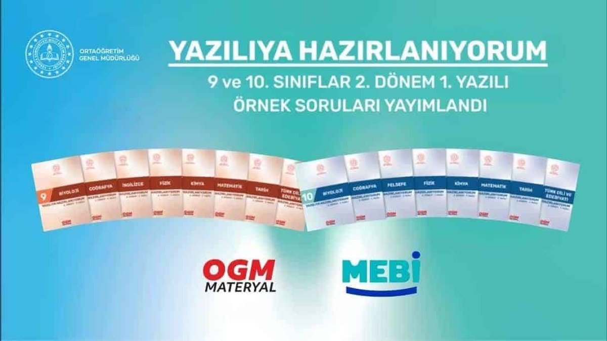 Susurluk İlçe Milli Eğitim Müdürlüğü'nden 9. ve 10. Sınıflar İçin Örnek Yazılı Soruları Yayınlandı