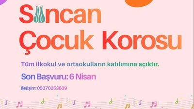 Sincan'da 'Çocuk Korosu' Kuruluyor: Başvurular Başladı