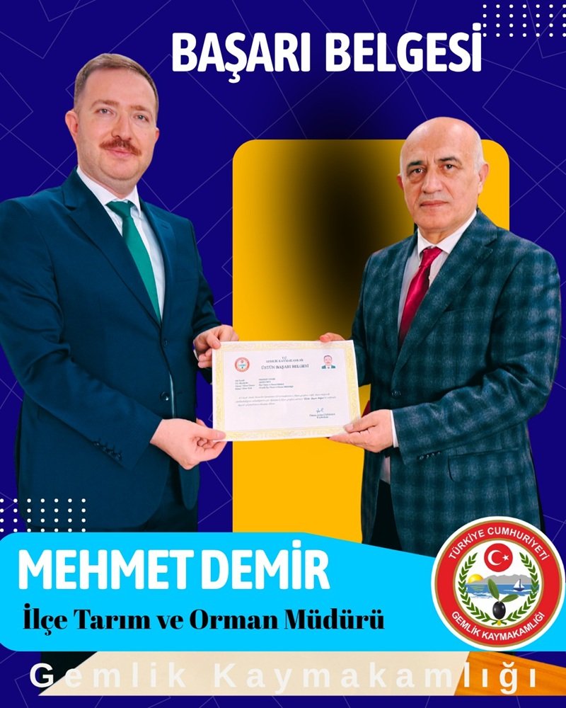 Gemlik Kaymakamlığı'ndan İlçe Kurum Müdürlerine Başarı Belgesi - Görsel 4