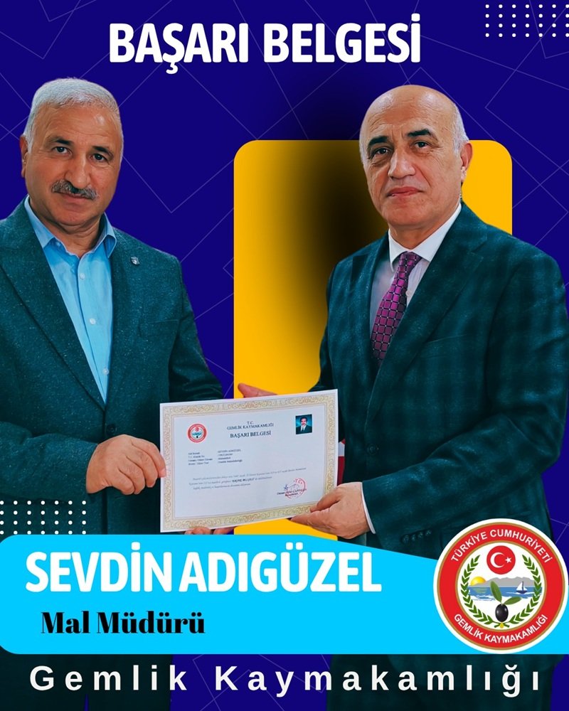 Gemlik Kaymakamlığı'ndan İlçe Kurum Müdürlerine Başarı Belgesi - Görsel 5