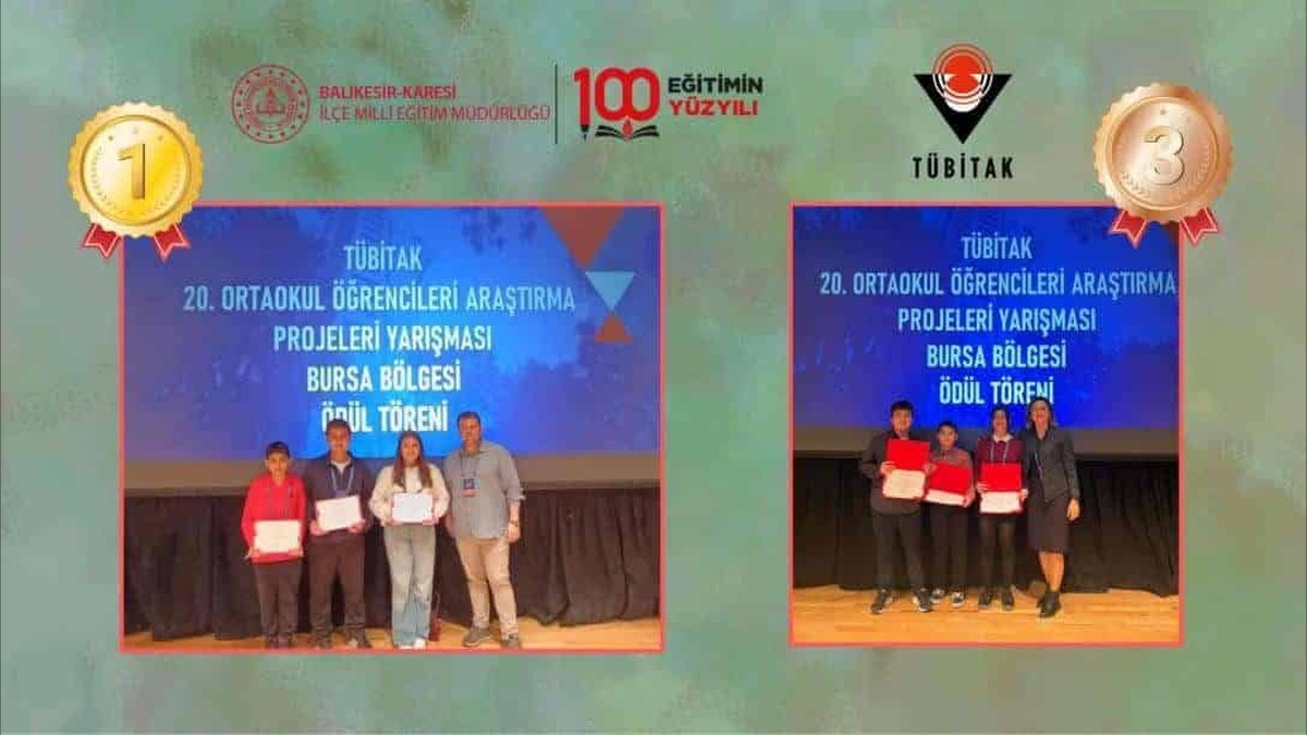 Karesi'nden TÜBİTAK'a Bilim Rüzgarı: İki Proje ile Dereceyle Döndüler