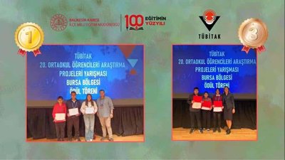 Karesi'nden TÜBİTAK'a Bilim Rüzgarı: İki Proje ile Dereceyle Döndüler