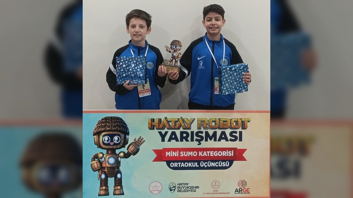 408 Evler Ortaokulu Mini Sumo Takımı Hatay Robot Yarışmaları'nda Üçüncü Oldu