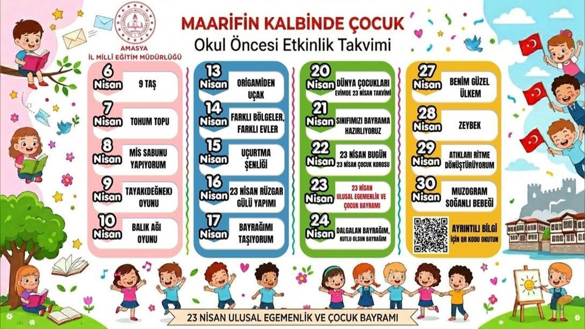 Amasya Milli Eğitim'den Çocuklara Değerler Eğitimi: Nisan Ayı Etkinlikleri Başladı