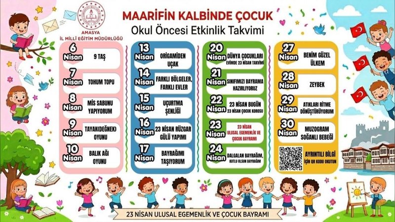 Amasya Milli Eğitim'den Çocuklara Değerler Eğitimi: Nisan Ayı Etkinlikleri Başladı