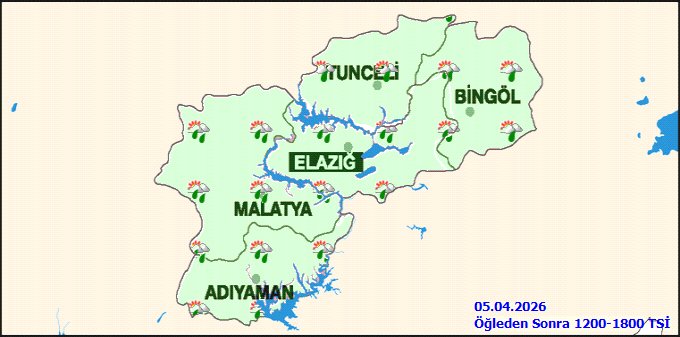 Elazığ'da Parçalı Bulutlu Hava ve Aralıklı Yağış Bekleniyor - Görsel 2