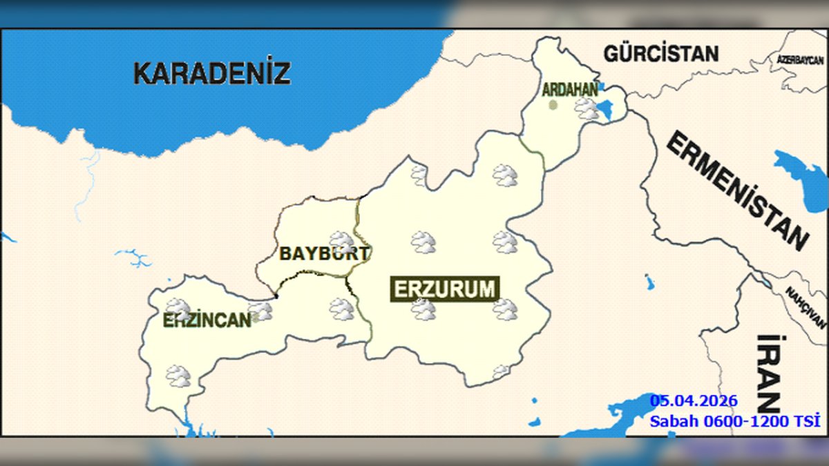 MGM Erzincan Hava Durumu: 5-6 Nisan'da Parçalı Bulutlu ve Yağmurlu, Yükseklerde Karla Karışık Yağış