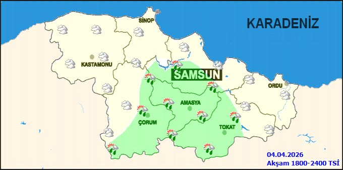 Samsun'da Sağanak Yağış Etkili Olacak: 5 Günlük Hava Tahmini - Görsel 2