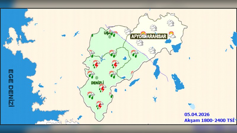 Uşak ve İlçeleri İçin 5 Günlük Hava Durumu Tahmini: Sağanak Yağış Bekleniyor