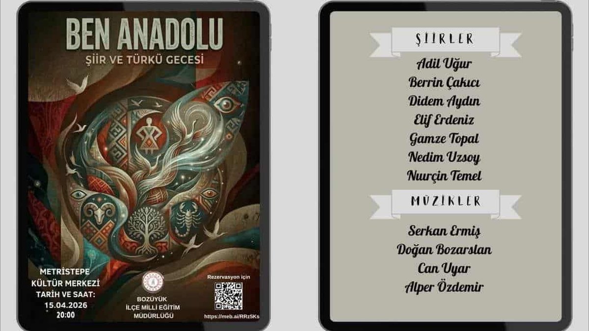 Bozüyük'te Öğretmenlerden 'Ben Anadolu' Şiir ve Türkü Gecesi