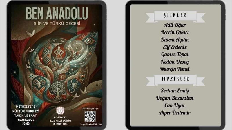 Bozüyük'te Öğretmenlerden 'Ben Anadolu' Şiir ve Türkü Gecesi