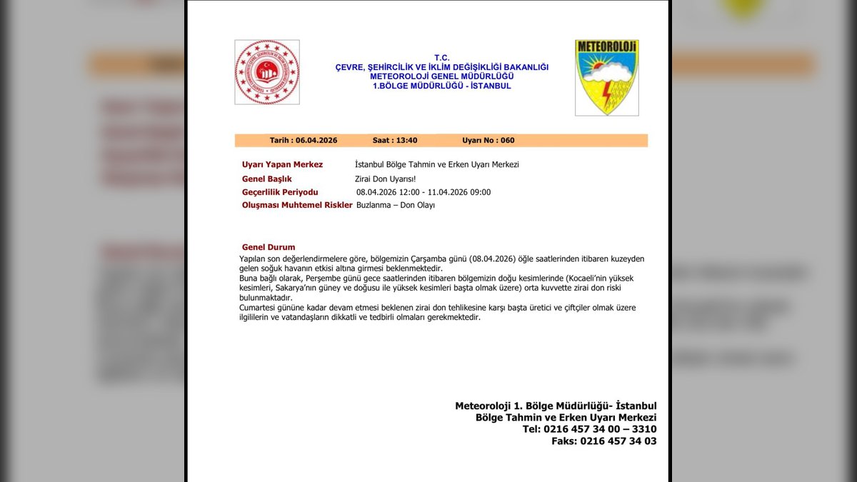 Kırklareli'de Zirai Don Uyarısı: 8-11 Nisan Arası Dikkat!