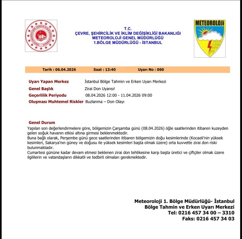 Kırklareli'de Zirai Don Uyarısı: 8-11 Nisan Arası Dikkat! - Görsel 2