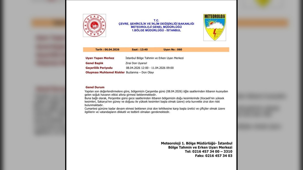 Kırklareli'nde Zirai Don Uyarısı: 8-11 Nisan Arası Dikkatli Olunmalı