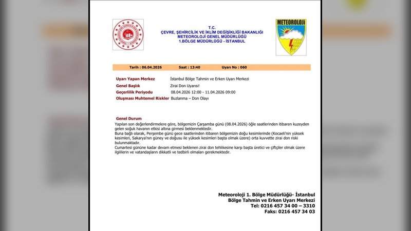 Kırklareli'nde Zirai Don Uyarısı: 8-11 Nisan Arası Dikkatli Olunmalı