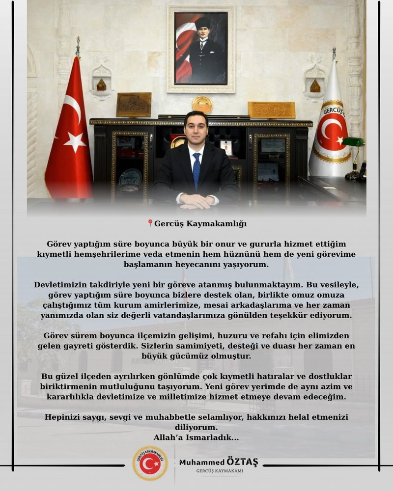 Gercüş Kaymakamı Veda Etti: Yeni Göreve Heyecanla Başlıyor - Görsel 2