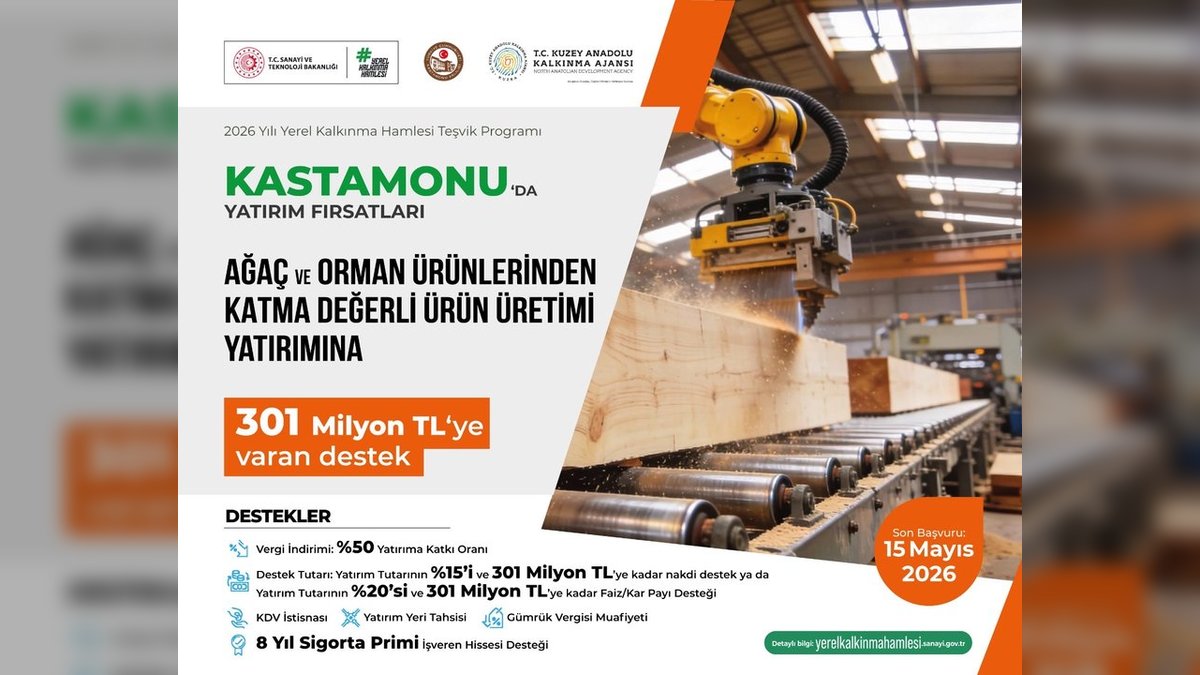 Kastamonu'da Orman Ürünleri Yatırımlarına 301 Milyon TL'ye Kadar Destek