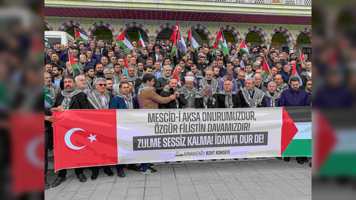 Arnavutköy Kaymakamlığı'ndan Filistin'e Destek Basın Açıklaması