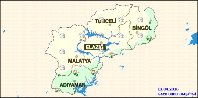 Elazığ'da Hava Durumu: 12 Nisan Pazar Yağmurlu, Sıcaklık 1-12°C - Görsel 3