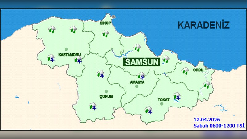 Samsun'da Hava Durumu: 5 Günlük Tahmin ve Zirai Don Uyarısı