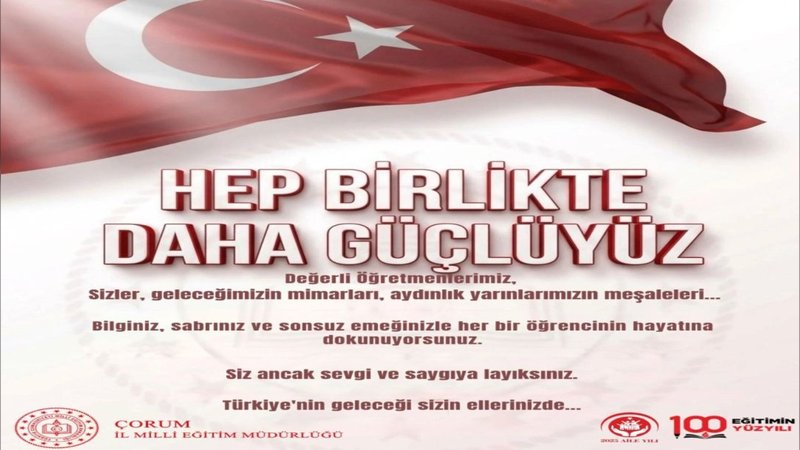 Çorum İl Milli Eğitim Müdürü'nden Eğitim Ailesine Moral ve Motivasyon Mesajı