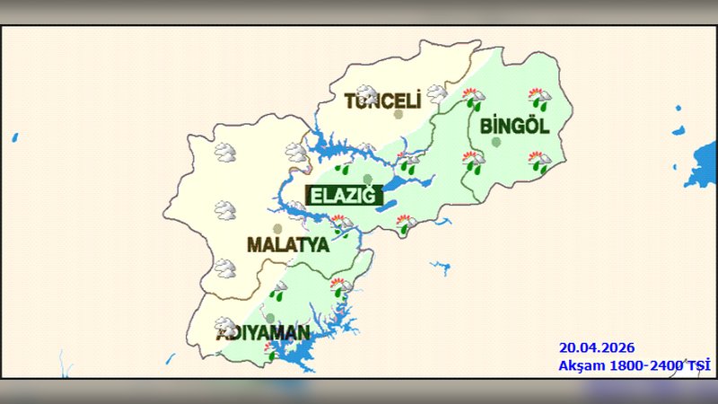 Elazığ'da Kuvvetli Sağanak Yağış Bekleniyor: 5 Günlük Hava Tahmini