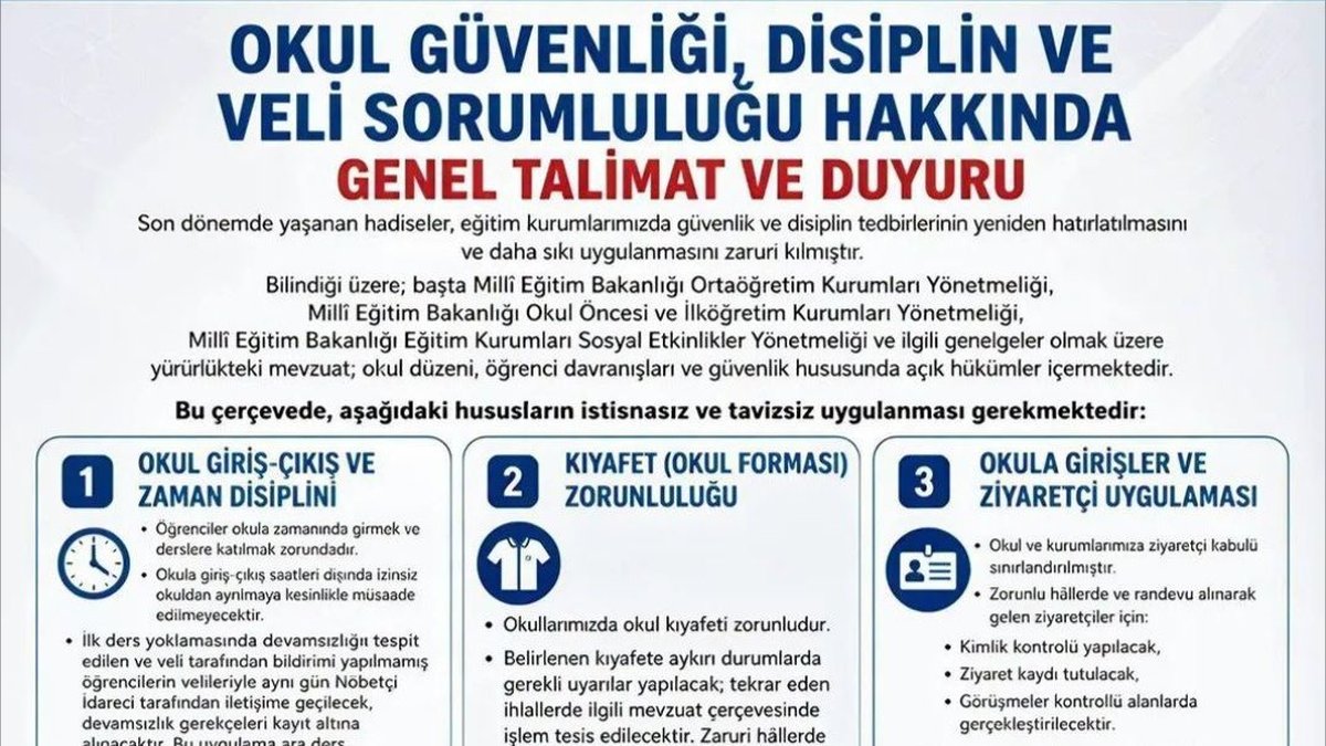 Gümüşhacıköy'de Okul Güvenliği ve Disiplin İçin Yeni Düzenlemeler