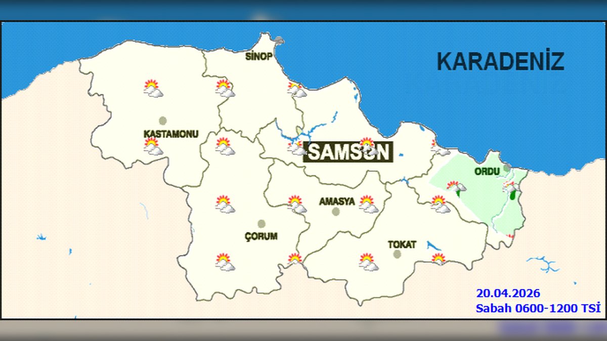 Ordu'da Hava Durumu: Parçalı Bulutlu ve Hafif Sağanak Yağışlı, Sıcaklıklar Mevsim Normallerinin Altında