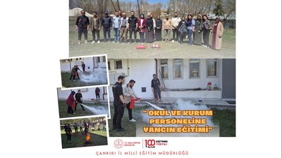 Çankırı'da Okul Personeline Yangın Güvenliği Eğitimi ve Tatbikatı