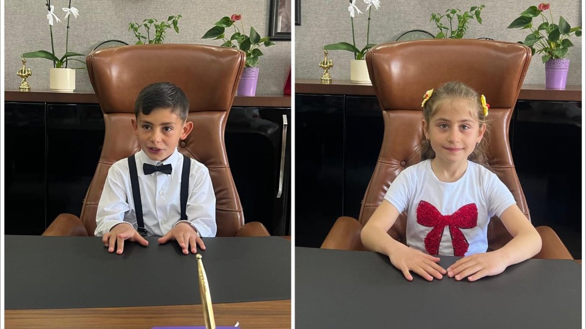 Gürpınar'da 23 Nisan Temsili Makam Devri: Öğrenciler İlçe Milli Eğitim Müdürlüğü Koltuğuna Oturdu