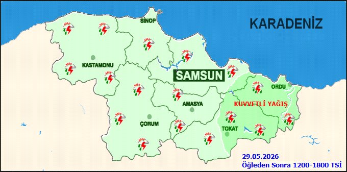 Amasya'da 5 Günlük Hava Tahmini: Sağanak Yağış ve Sıcaklık Artışı Bekleniyor - Görsel 2