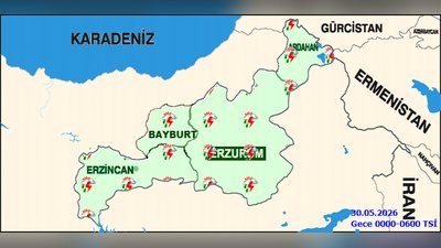 Bayburt'ta 29 Mayıs Hava Durumu: Parçalı Bulutlu ve Sağanak Yağışlı