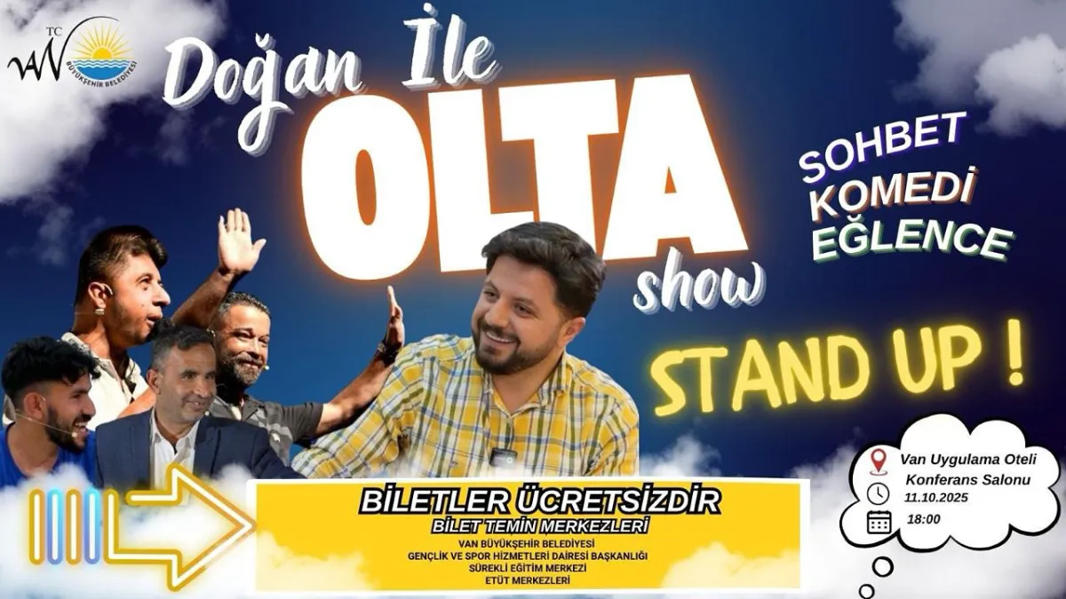 Van'da Kahkaha Dolu Akşam: OLTA SHOW Stand-Up Ekibi Van Uygulama Oteli'nde Sahne Alıyor