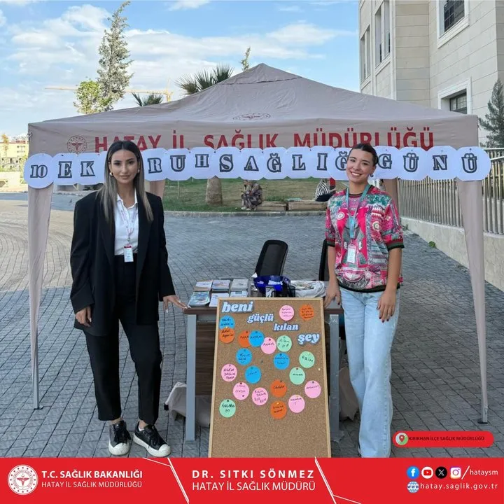 Hatay İl Sağlık Müdürlüğü'nden 10 Ekim Dünya Ruh Sağlığı Günü'ne Özel Bilgilendirme Etkinliği