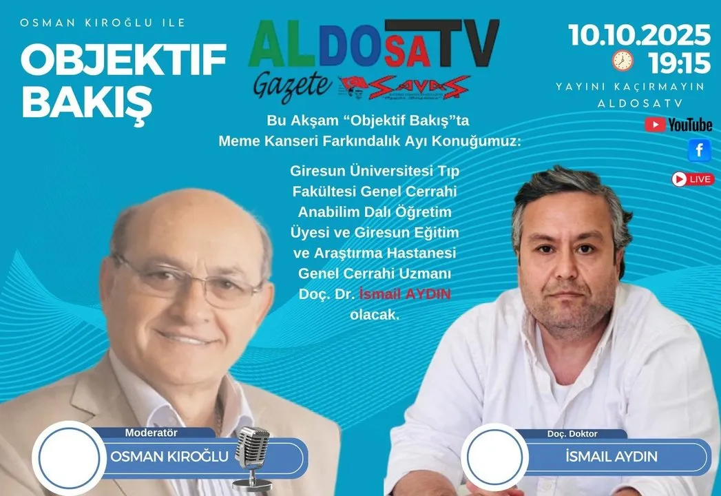 Giresun Eğitim ve Araştırma Hastanesi'nden Meme Kanseri Farkındalığı Canlı Yayını: Erken Tanı ve Tedavi Yöntemleri Aydınlatılacak