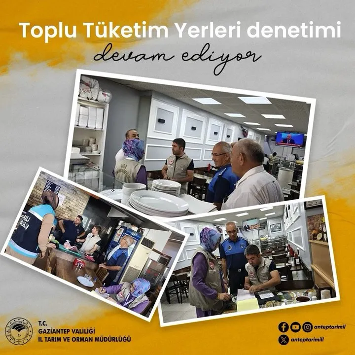 Gaziantep'te Toplu Tüketim Yerlerine Yoğun Gıda Denetimi: Hijyen ve Muhafaza Koşulları Mercek Altında