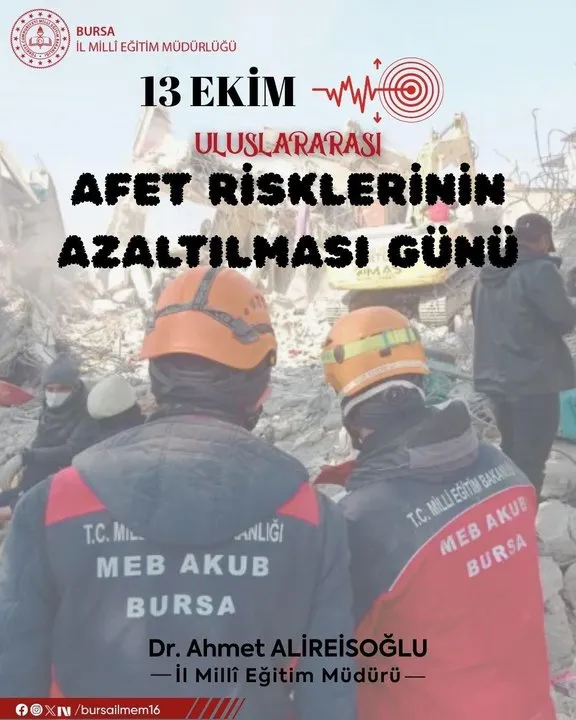 Bursa İl Milli Eğitim Müdürlüğü'nden Afet Farkındalığı Seferberliği: Güvenli Gelecek İçin Bilinçli Adımlar
