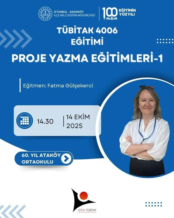 Bakırköy'de TÜBİTAK 4006 Kapsamında Proje Yazma Eğitimleri Başlıyor