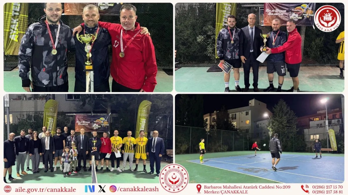 Çanakkale Aile ve Sosyal Hizmetler Takımı Ayak Tenisinde Şampiyon Oldu